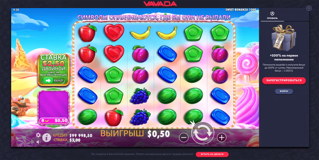 Демо слот Sweet Bonanza 1000